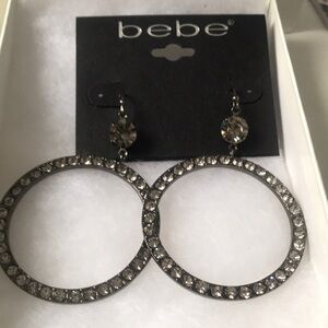 Bebe Silver Hoop Earrings